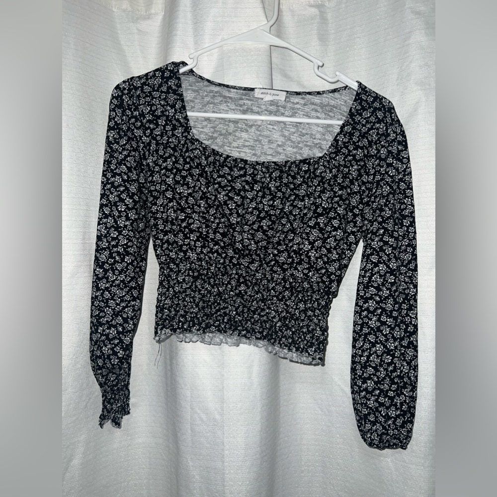 Black Cropped Blouse